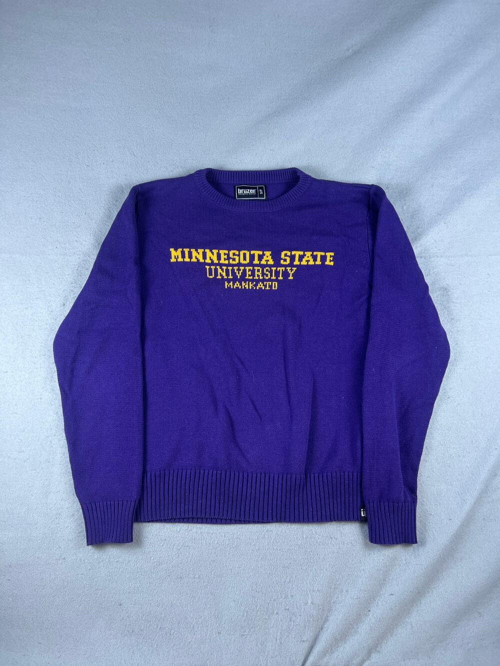Minnesota State University Mankato Sweater Men S Bruzer Purple Crewneck Spellout